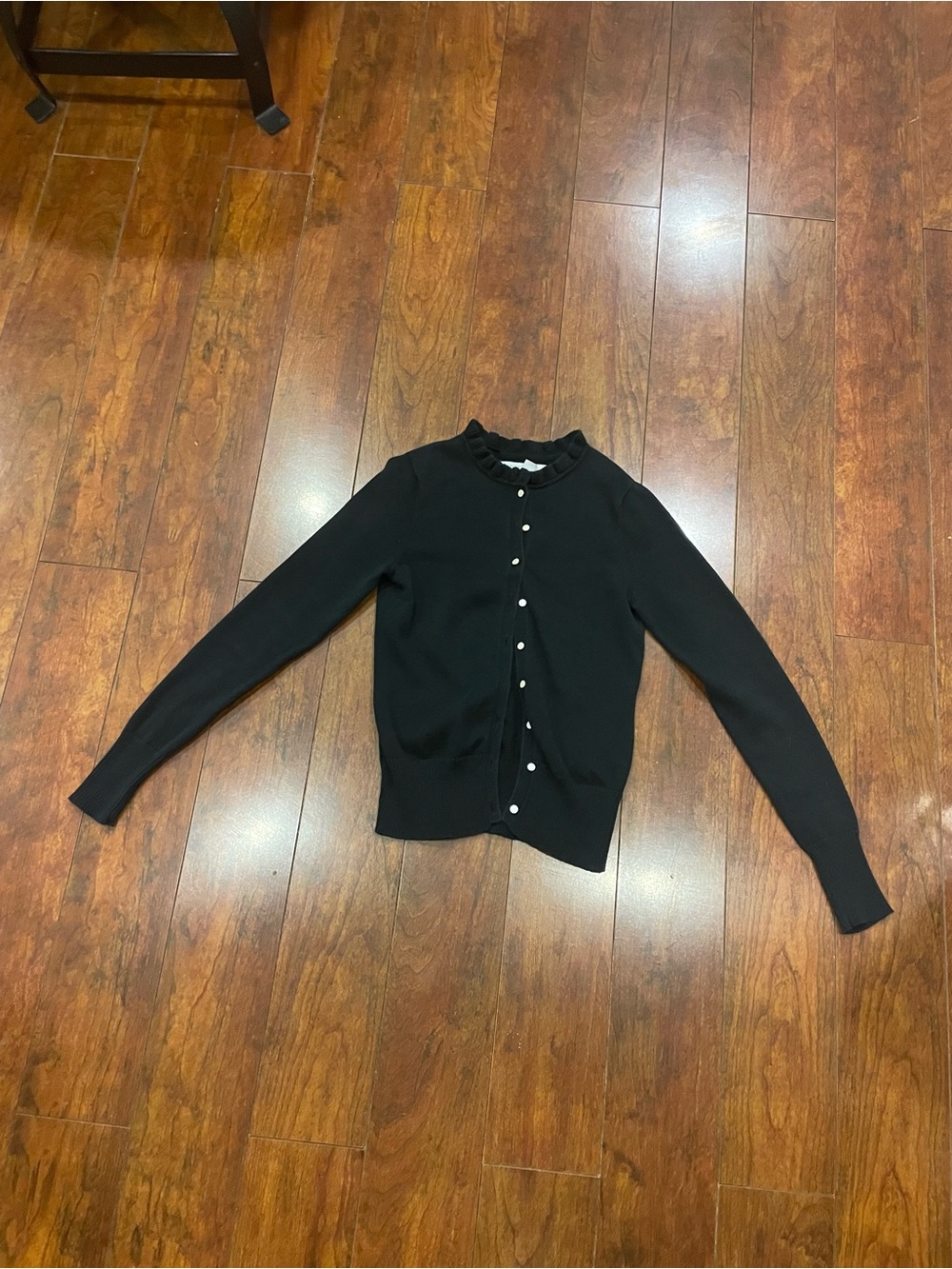 Old Navy Black Pearl-Button Crewneck Cardigan